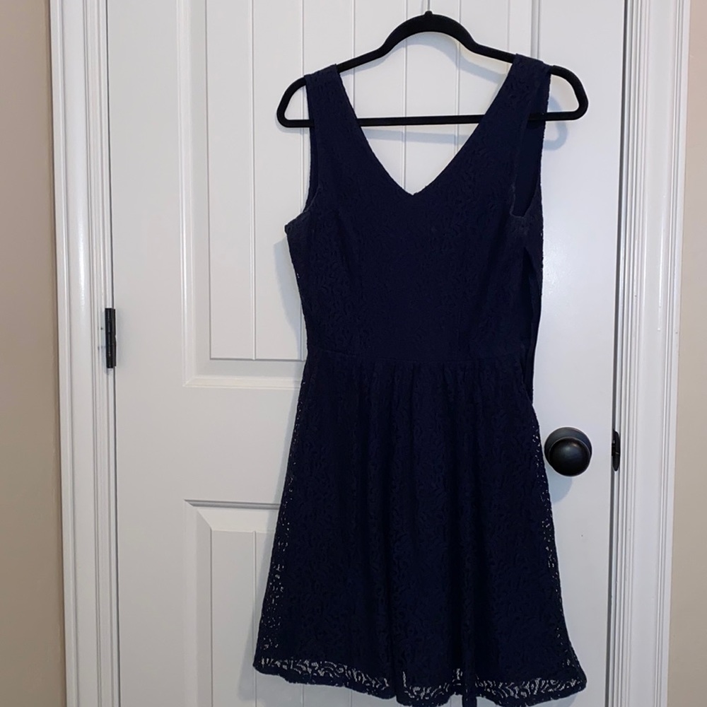 Navy Blue Lace Dress